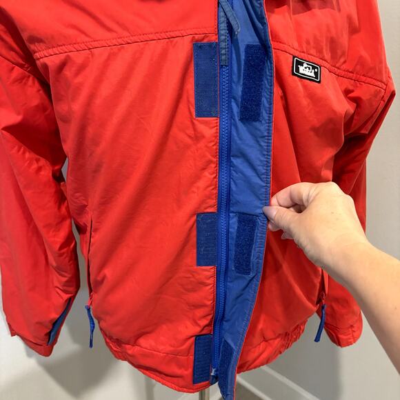 Vtg 80s Woolrich Mens Jacket Coat Red Blue Thinsulate Puffer Anorak Full Zip - Picture 4 of 10